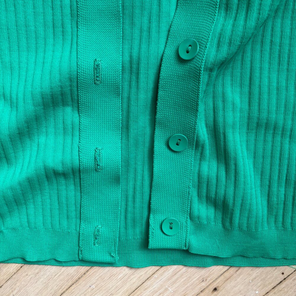 Vintage Ribbed Green Vest - Picture 3 of 6